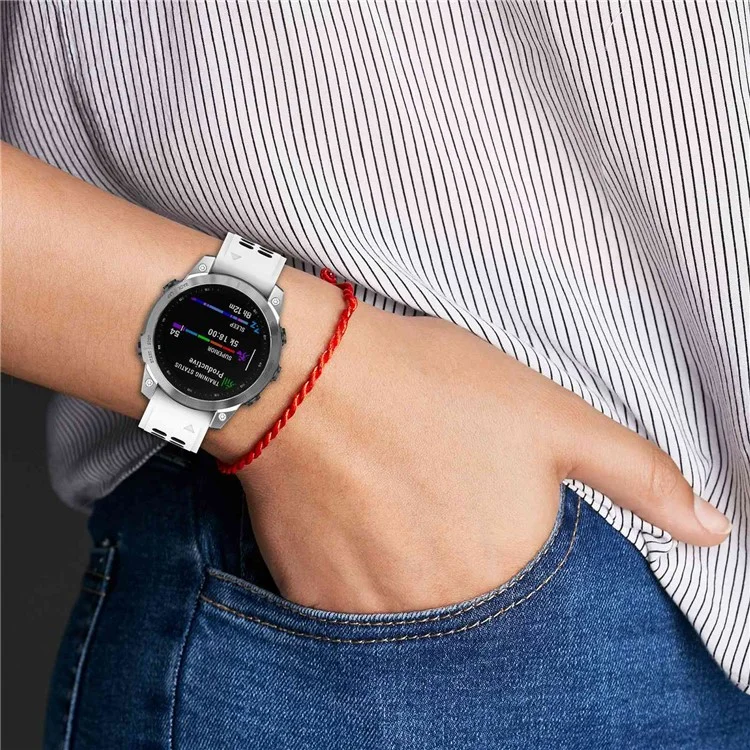 Für Garmin Enduro / Fenix 7X / 7X Solar / COROS VERTIX 2 Silikon-Armband 26mm Zweifarbiges Armband mit Schnellverschluss und Doppelloch-Schnalle - Schwarz / Blau
