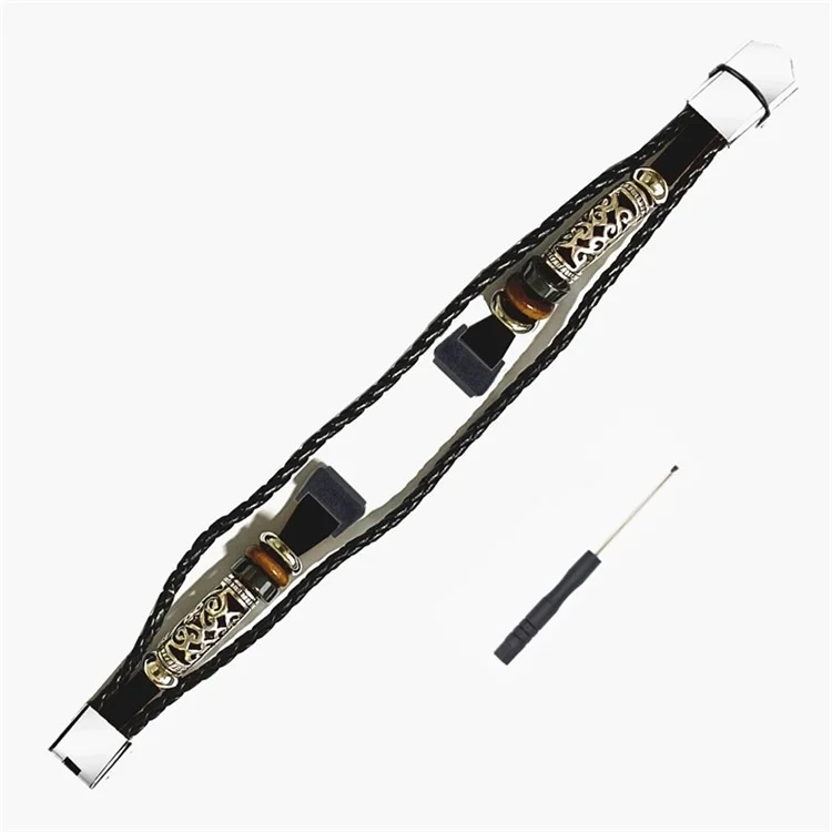 Per Huawei Band 7 Ethnic Style Beaded Replacement Watch Strap Retro Bracciale da polso - Nero