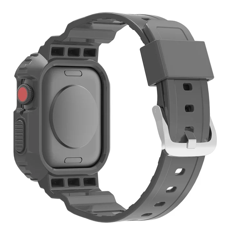 Für Die Apple Watch Series 8 7 45 mm / 6 5 4 se se (2022) 44 mm / 3 2 1 42mm Smart Watch Band TPU -handgelenksgurt Ersatz Mit Schutzwache - Schwarz