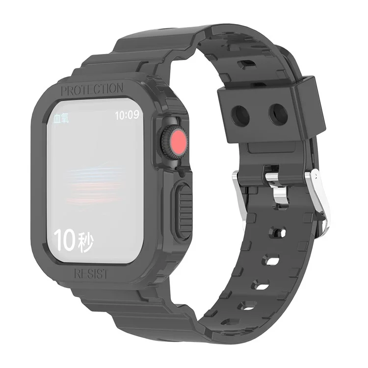 Para Apple Watch Series 10 42mm / 9 8 7 41mm / 6 5 4 SE SE (2022) SE (2023) 40mm / 3 2 1 38mm Correa de Reloj de TPU Ajustable con Protección Contra Arañazos - Negro