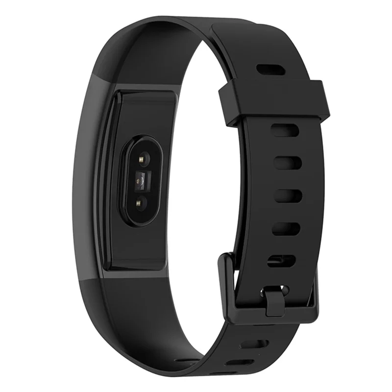 For Realme Band Sport Silicone Watch Strap 18mm Replacement Band Bracelet with Colorful Buckle - Black