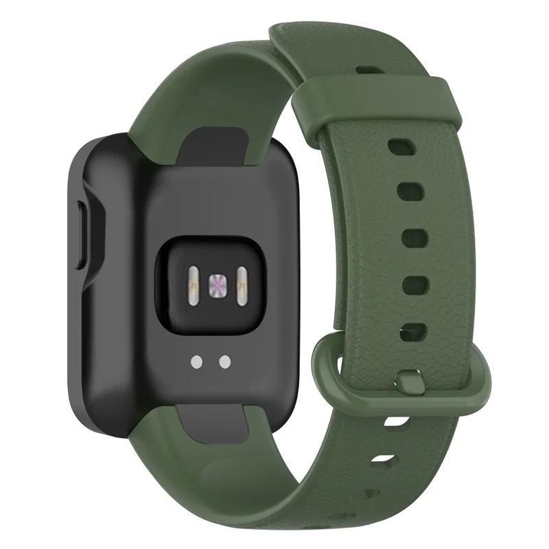 Für Xiaomi Redmi Watch Watch Silicon Watch Band Litchi Textur Ersatz Armband Armband Accessoires - Mitternacht Grün