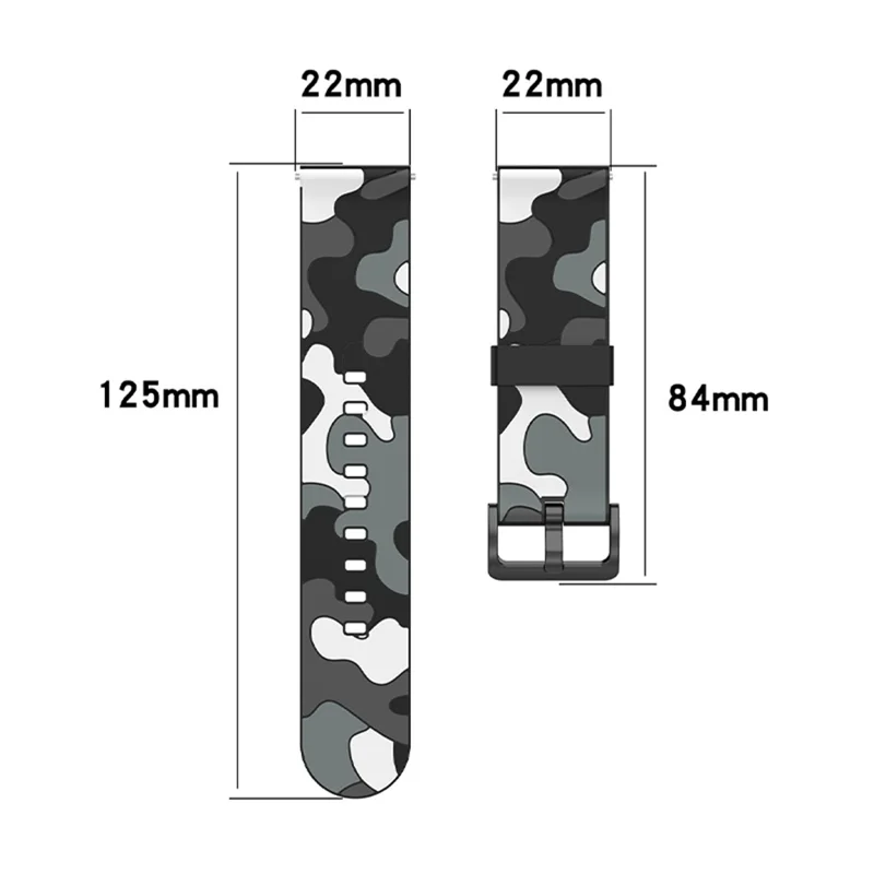 For Haylou Solar LS05 Camouflage Pattern Silicone Smart Watch Strap Replacement Watchband - Camouflage Red