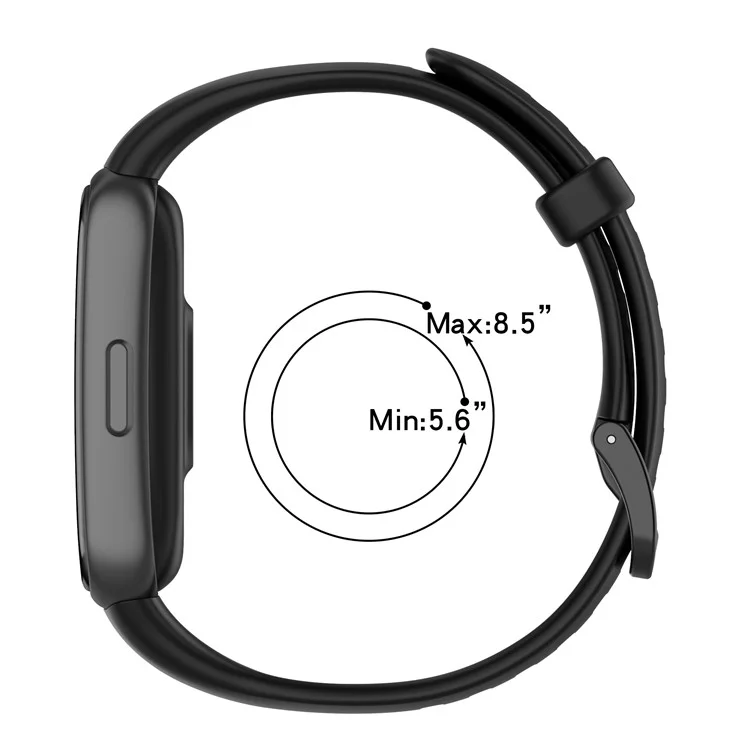 For Keep B3 Soft TPU Watch Bands Smartwatch Replacement Straps with Classic Clasp - Black