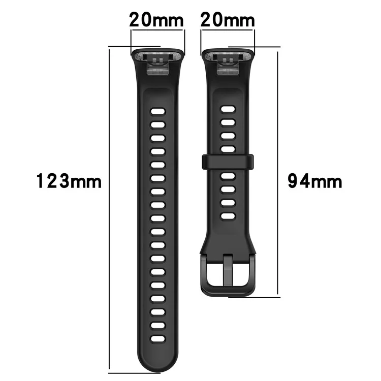 For Keep B3 Soft TPU Watch Bands Smartwatch Replacement Straps with Classic Clasp - Black
