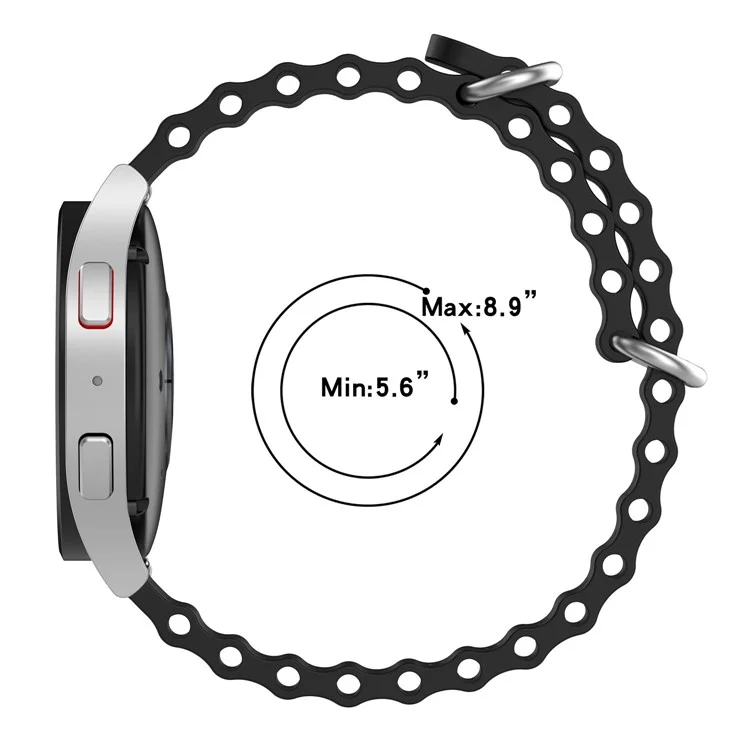 Per Samsung Galaxy Watch3 45mm / Galaxy Watch 46mm Universal 22mm Silicone Watch Strap Solid Color Wave Design Regolable Wor Band - Nero