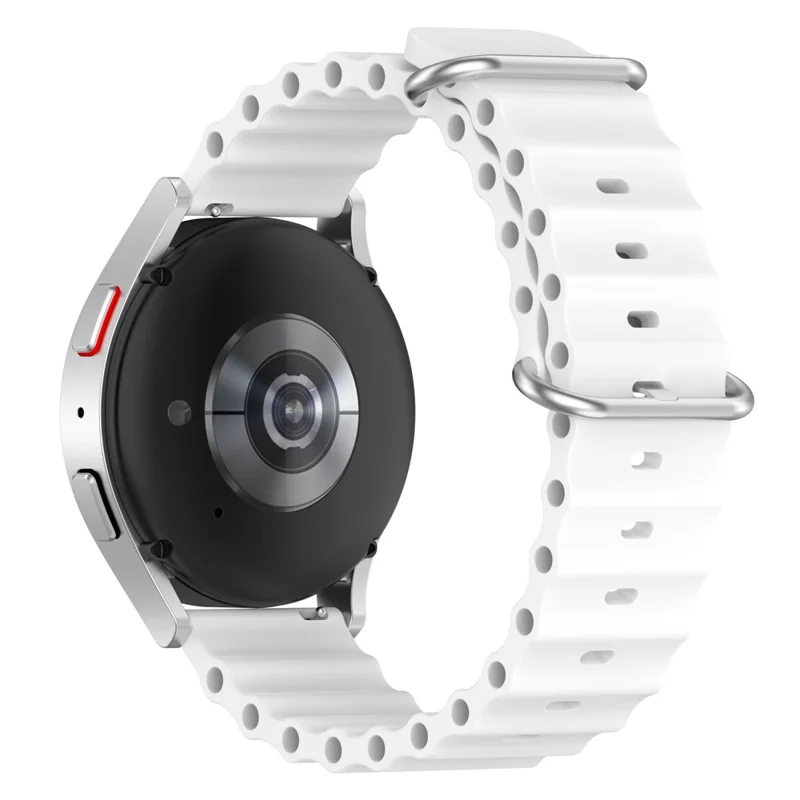 Per Samsung Galaxy Watch3 45mm / Galaxy Watch 46mm Universal 22mm Silicone Watch Strap Solid Color Wave Design Regolable Wor Band - Bianca