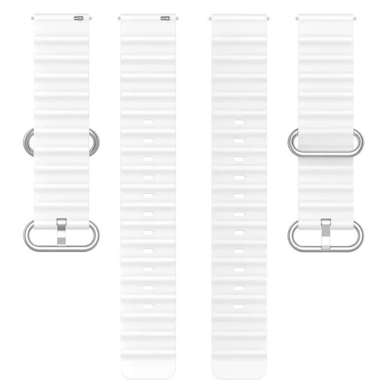 Per Samsung Galaxy Watch3 45mm / Galaxy Watch 46mm Universal 22mm Silicone Watch Strap Solid Color Wave Design Regolable Wor Band - Bianca