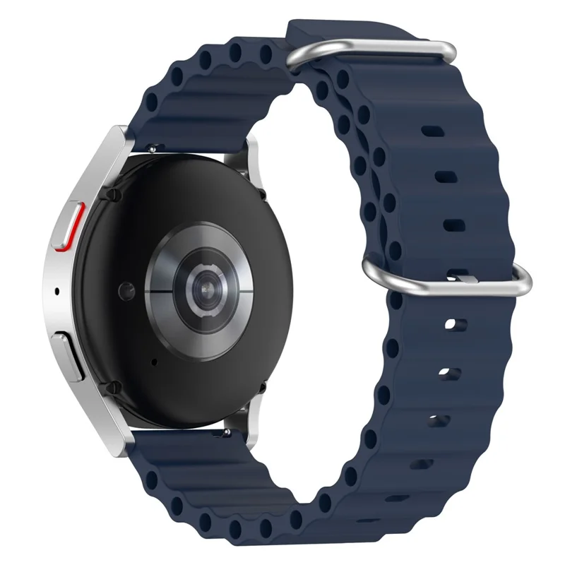 Para Samsung Galaxy Watch3 45 mm / Galaxy Watch 46 mm Universal 22 mm Silicona Reloj Strapa Solid Color Wave Diseño de Muñeca Ajustable Muñeca Muñeca - Azul Oscuro