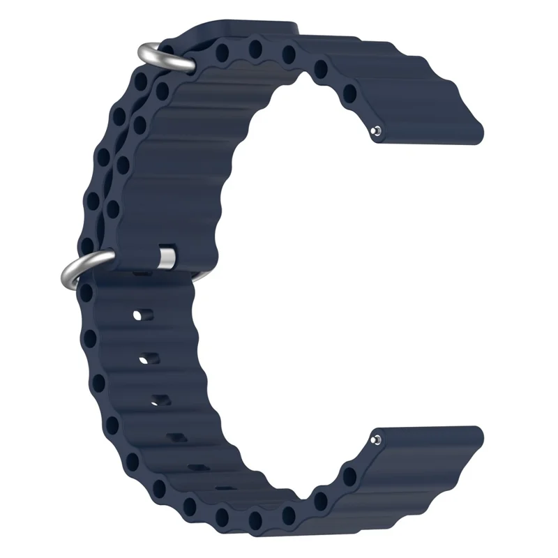 Para Samsung Galaxy Watch3 45 mm / Galaxy Watch 46 mm Universal 22 mm Silicona Reloj Strapa Solid Color Wave Diseño de Muñeca Ajustable Muñeca Muñeca - Azul Oscuro