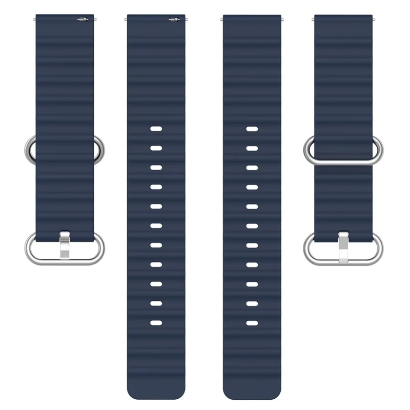 Para Samsung Galaxy Watch3 45 mm / Galaxy Watch 46 mm Universal 22 mm Silicona Reloj Strapa Solid Color Wave Diseño de Muñeca Ajustable Muñeca Muñeca - Azul Oscuro