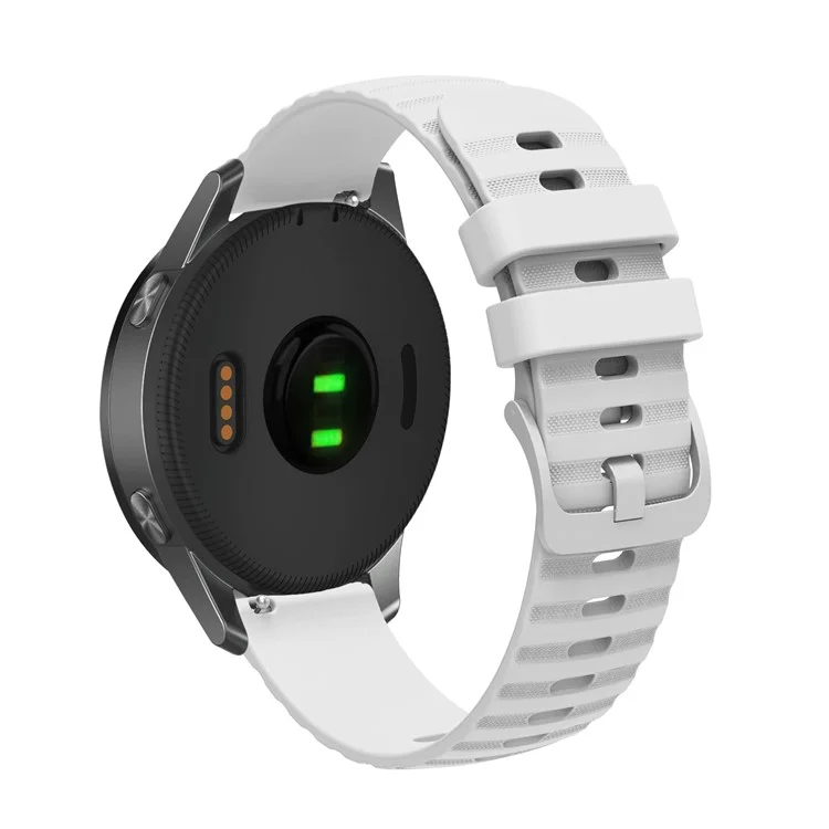Para Garmin Venu 2S / Vivomove 3S / Vivoactive 4S Onda de Granos de Silicona Correa de Reloj 18mm Reemplazo Ajustable - Blanco