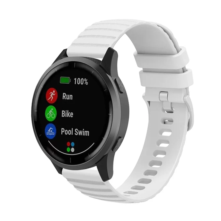 Para Garmin Venu 2S / Vivomove 3S / Vivoactive 4S Onda de Granos de Silicona Correa de Reloj 18mm Reemplazo Ajustable - Blanco