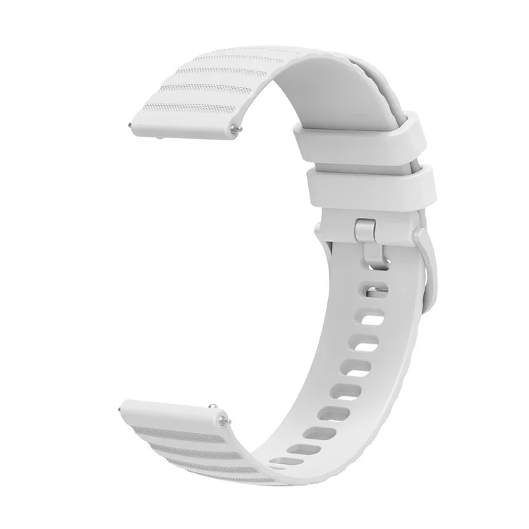 Para Garmin Venu 2s / Vivomove 3s / Vivoactive 4S Wave Grain Pounds Silicone Watch Band de 18 mm Correa Ajustable - Blanco