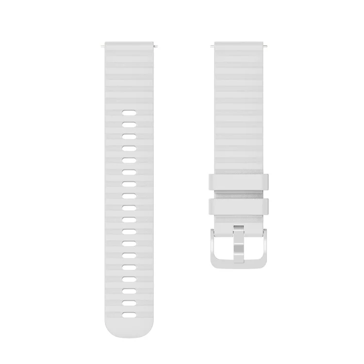 Para Garmin Venu 2s / Vivomove 3s / Vivoactive 4S Wave Grain Pounds Silicone Watch Band de 18 mm Correa Ajustable - Blanco