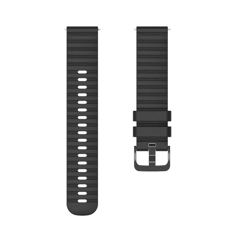 Для Garmin Venu 2S / Vivomove 3S / Vivoactive 4S Волнистый зернистый точечный силиконовый ремешок для часов 18 мм, съемный, регулируемый ремешок - черный