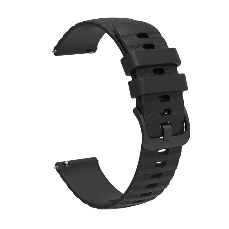 Для Garmin Venu 2S / Vivomove 3S / Vivoactive 4S Волнистый зернистый точечный силиконовый ремешок для часов 18 мм, съемный, регулируемый ремешок - черный