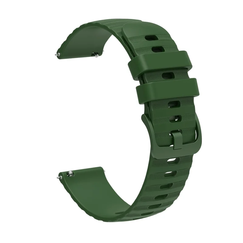 For Garmin Venu 2S / Vivomove 3S / Vivoactive 4S Wave Grain Dots Silicone Watch Band 18mm Replacement Adjustable Strap - Army Green