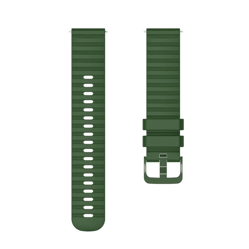 For Garmin Venu 2S / Vivomove 3S / Vivoactive 4S Wave Grain Dots Silicone Watch Band 18mm Replacement Adjustable Strap - Army Green