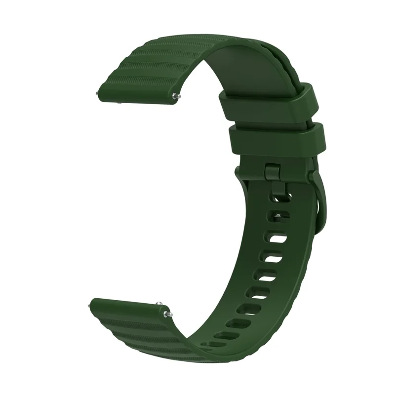 For Garmin Venu 2S / Vivomove 3S / Vivoactive 4S Wave Grain Dots Silicone Watch Band 18mm Replacement Adjustable Strap - Army Green