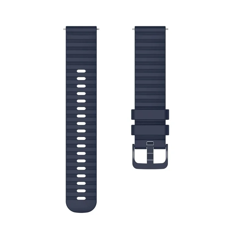 Correa de Silicona de 22mm para Samsung Galaxy Watch3 45mm R840 / Galaxy Watch 46mm, Diseño de Olas y Puntos, Repuesto - Azul Marino