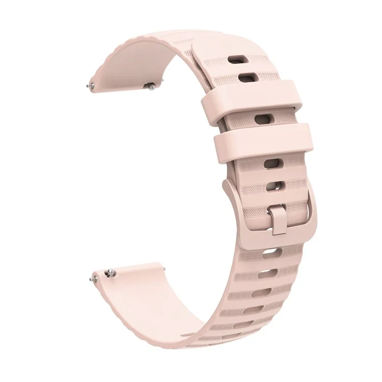 For Samsung Galaxy Watch3 45mm R840 / Galaxy Watch 46mm Silicone Watch Bands 22mm Wave Grain Dots Replacement Watch Straps - Rose Pink