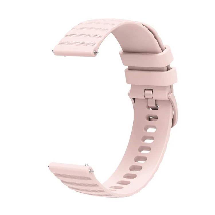 For Samsung Galaxy Watch3 45mm R840 / Galaxy Watch 46mm Silicone Watch Bands 22mm Wave Grain Dots Replacement Watch Straps - Rose Pink
