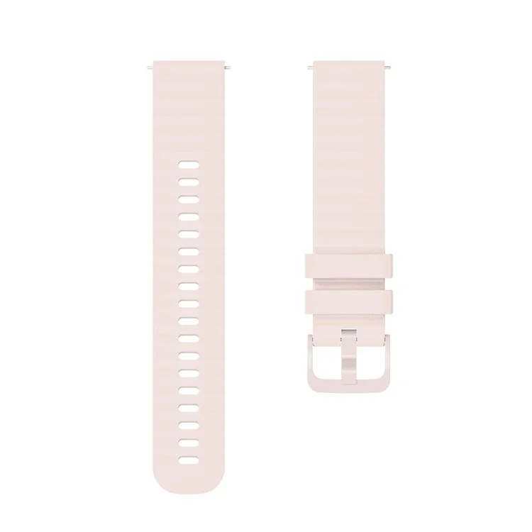 For Samsung Galaxy Watch3 45mm R840 / Galaxy Watch 46mm Silicone Watch Bands 22mm Wave Grain Dots Replacement Watch Straps - Rose Pink
