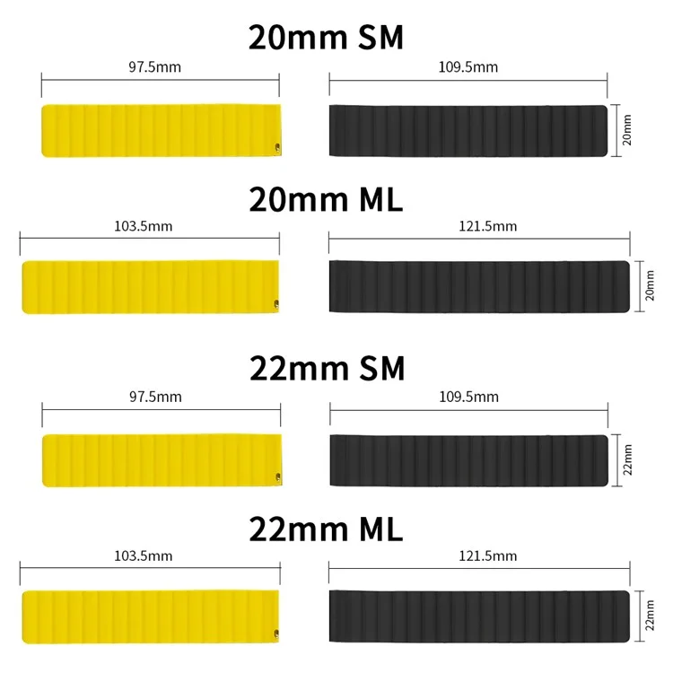 For Samsung Galaxy Watch3 45mm / Gear S3 Frontier / Classic Magnetic Quick Release Band 22mm Silicone Watch Strap Replacement, Size: S - Black / Yellow