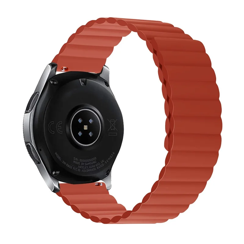 For Samsung Galaxy Watch 3 45 mm / Gear S3 Frontier / Classic Magnetisk Silikonesløjfe 22 mm Hurtig Frigørelse Smartur, Størrelse: L - Rød