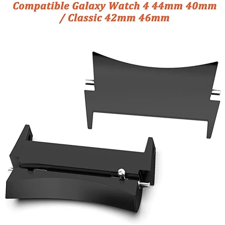 For Samsung Galaxy Watch 5 40mm / 44mm / Watch 5 Pro 45mm / Watch4 40mm / 44mm Nylon Watch Band Three Loops Adjustable Strap Replacement - Black