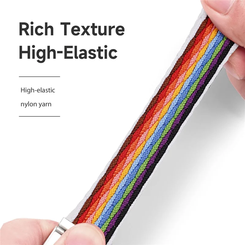 DUX DUCIS For Samsung Galaxy Watch 3 45mm Replacement Strap 22mm Braided Nylon Elastic Wrist Band - Light Stripes