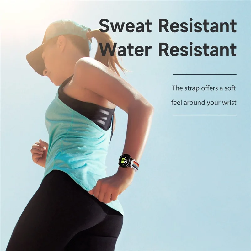 DUX DUCIS For Samsung Galaxy Watch 3 45mm Replacement Strap 22mm Braided Nylon Elastic Wrist Band - Light Stripes