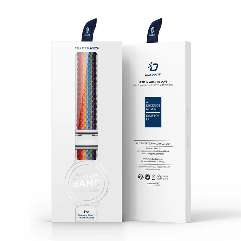 DUX DUCIS For Samsung Galaxy Watch 3 45mm Replacement Strap 22mm Braided Nylon Elastic Wrist Band - Light Stripes