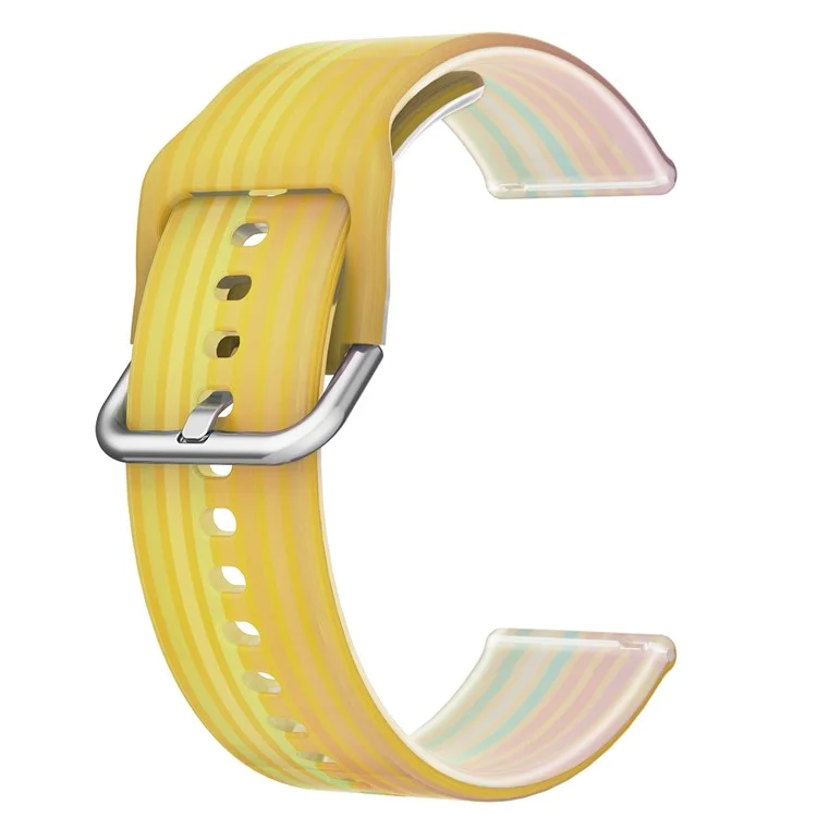 Per Huawei Watch GT 2 / GT 3 Pro / Watch GT Runner Cinturini 22mm Colore Arcobaleno Cinturino in Silicone di Ricambio - Giallo Arcobaleno