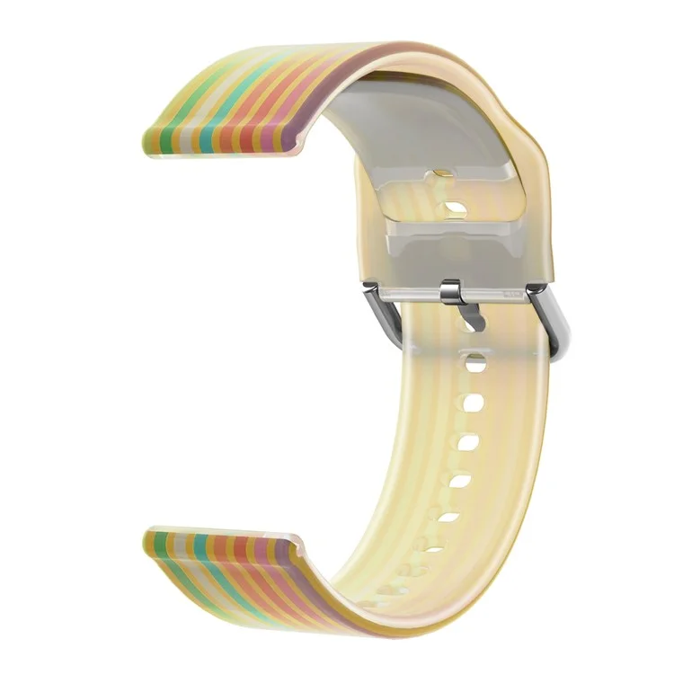 Per Huawei Watch GT 2 / GT 3 Pro / Watch GT Runner Cinturini 22mm Colore Arcobaleno Cinturino in Silicone di Ricambio - Giallo Arcobaleno