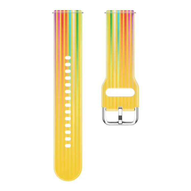 Per Huawei Watch GT 2 / GT 3 Pro / Watch GT Runner Cinturini 22mm Colore Arcobaleno Cinturino in Silicone di Ricambio - Giallo Arcobaleno