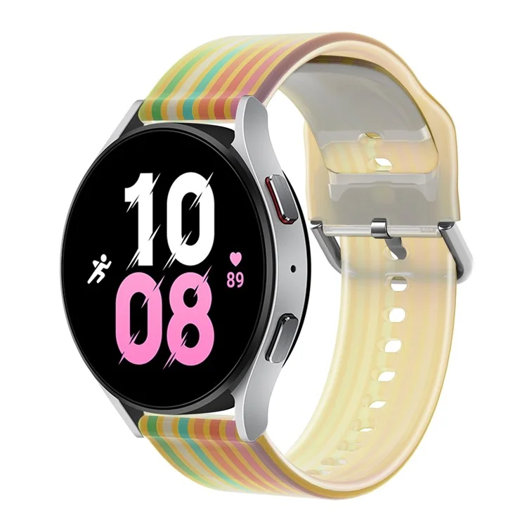 Per Huawei Watch GT 2 / GT 3 Pro / Watch GT Runner Cinturini 22mm Colore Arcobaleno Cinturino in Silicone di Ricambio - Giallo Arcobaleno