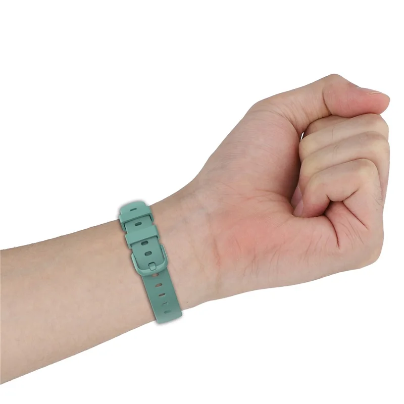 For Fitbit Inspire 3 Silicone Smart Watch Band Adjustable Pin Buckle Replacement Strap, Size: S - Pine Needle Green