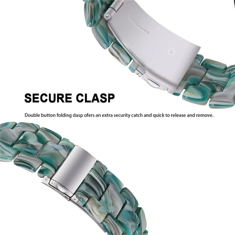 Pour Apple Watch Series 6 / 5 / 4 / SE / SE (2022) 40mm Bracelet de montre 3 perles Remplacement en résine avec étui de montre transparent - Dazzle Green