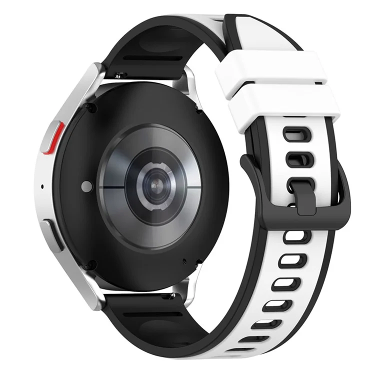 Für Samsung Galaxy Watch3 45mm R840 / Galaxy Watch 46mm / Garmin Vivoactive 4 Silikon-Uhrenarmband 22mm Zweifarbig Verstellbar Armband - Weiß / Schwarz