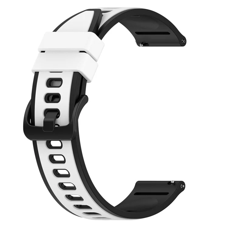 Für Samsung Galaxy Watch3 45mm R840 / Galaxy Watch 46mm / Garmin Vivoactive 4 Silikon-Uhrenarmband 22mm Zweifarbig Verstellbar Armband - Weiß / Schwarz