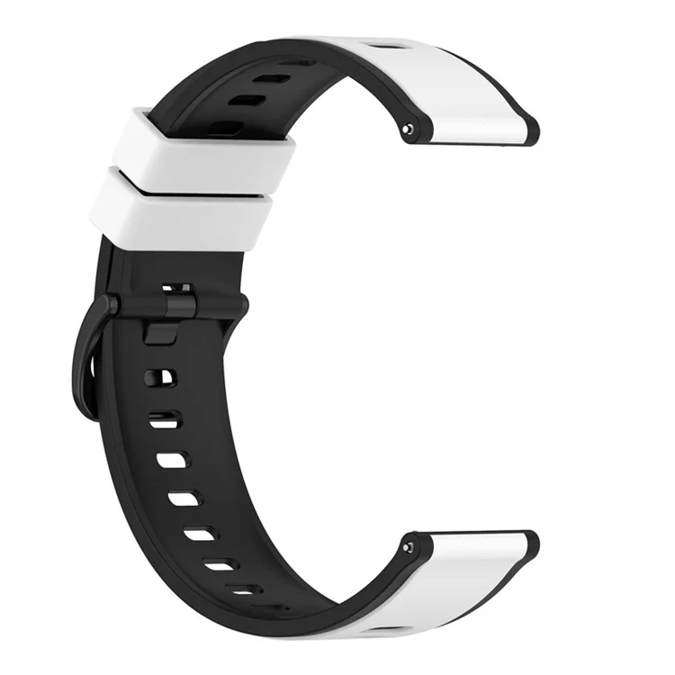 Für Samsung Galaxy Watch3 45mm R840 / Galaxy Watch 46mm / Garmin Vivoactive 4 Silikon-Uhrenarmband 22mm Zweifarbig Verstellbar Armband - Weiß / Schwarz