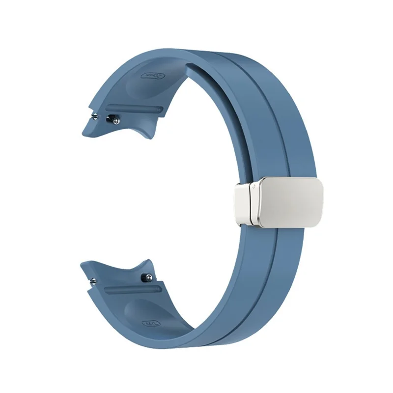 For Samsung Galaxy Watch7 / Watch FE / Watch6 / Watch 5 / Watch4 40mm 44mm Silicone Watch Strap Wrist Band with Silver Buckle - Blue