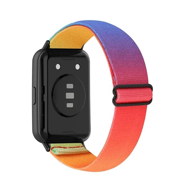Für Huawei Watch Fit 2 Smart Watch Band Ersatz Ethnischer Stil Atmungsaktiver Geflochter Nylon Armband - Regenbogenfarbe