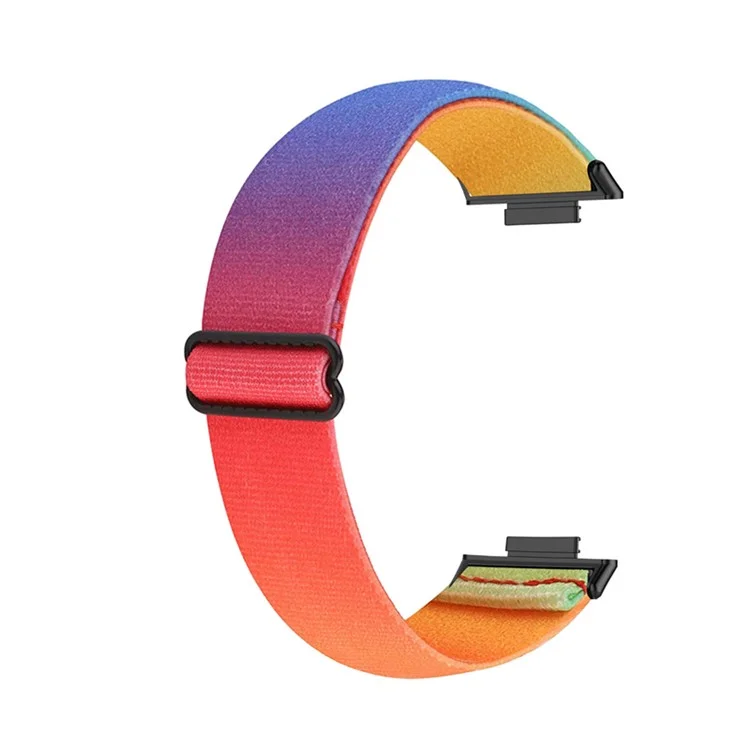 Für Huawei Watch Fit 2 Smart Watch Band Ersatz Ethnischer Stil Atmungsaktiver Geflochter Nylon Armband - Regenbogenfarbe