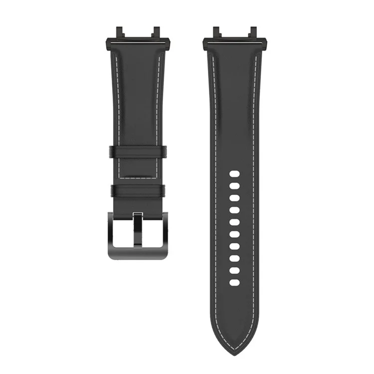 For Huami Amazfit T-Rex 2 Genuine Leather Replacement Watch Strap Adjustable Wrist Band with Tool - Black