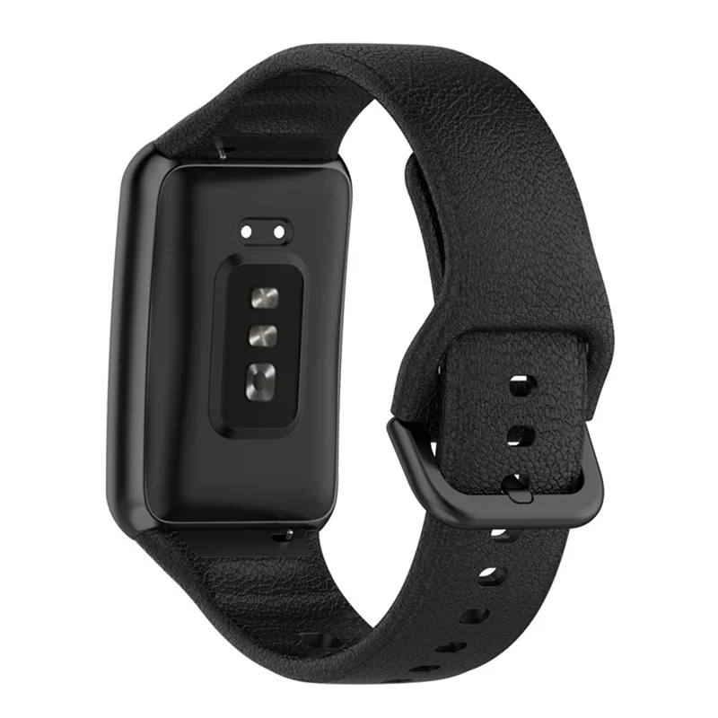 Para Oppo Watch Free Textured Silicone Watch Band Reemplazo Correa de Reloj Muñeca con Hebilla Negra - Negro