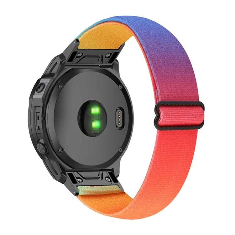 Für Garmin Fenix 7X / Fenix 3 / Descent MK1 Elastic Nylon Uhrenarmband Smartwatch-Band mit Werkzeug - Regenbogen