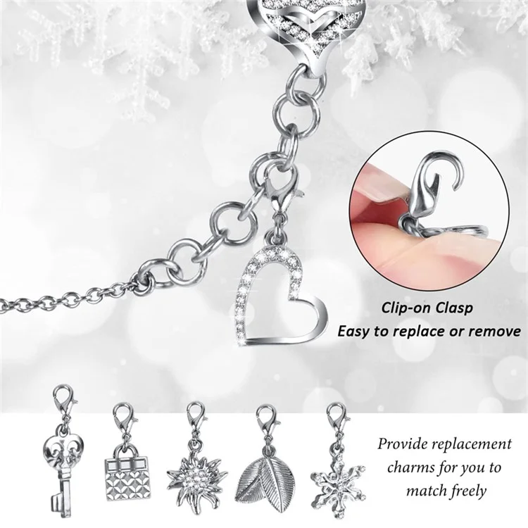 For Apple Watch Series 3 / 2 / 1 42mm Metal Watch Band Bracelet with Hollow PC Frame Rhinestone Decor Pendant Wristband Strap - Silver